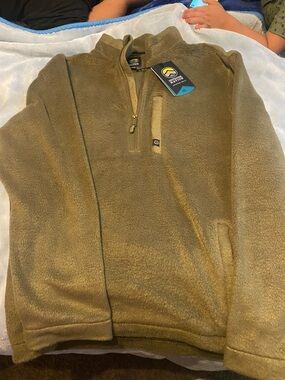 Outdoor Quarter-Zip Fleece Pullover - Olive Brown